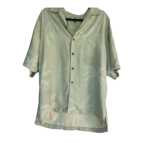Men’s Tommy Bahama Green Palm Tree Design S/S Button Down Casual Shirt size XL - Picture 1 of 5